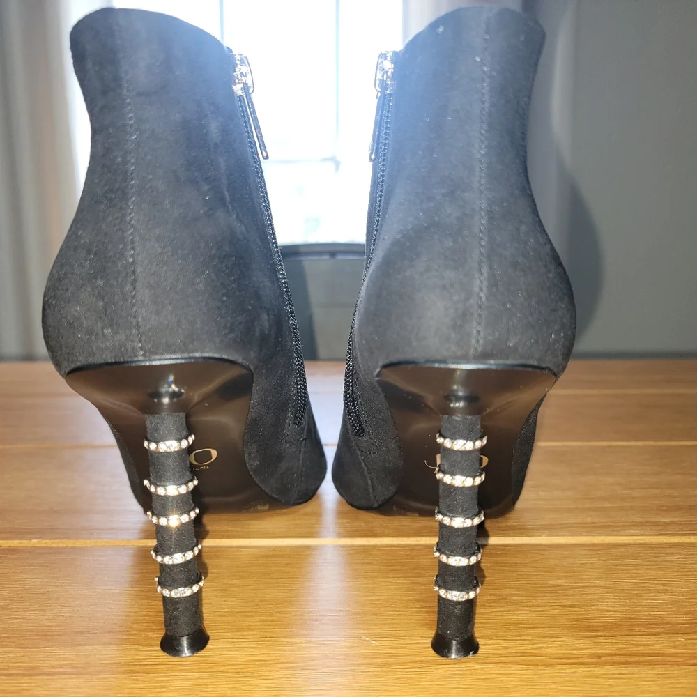 Jlo Jennifer Lopez Porchia 2 Faux Suede Heeled Ankle Bootie - Size 7‎